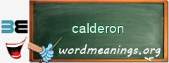 WordMeaning blackboard for calderon